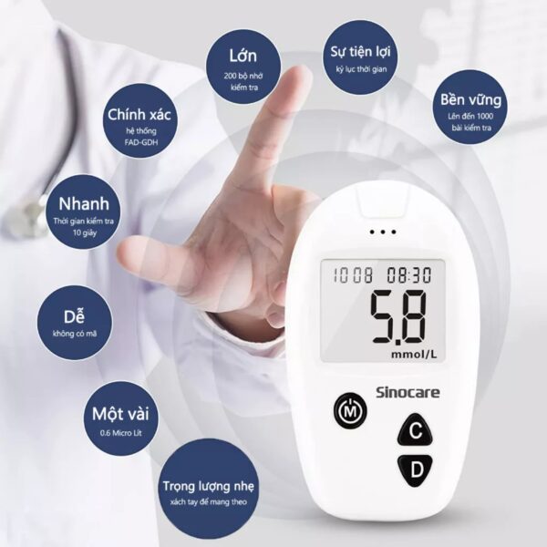 Máy đo đường huyết Sinocare Safe Accu