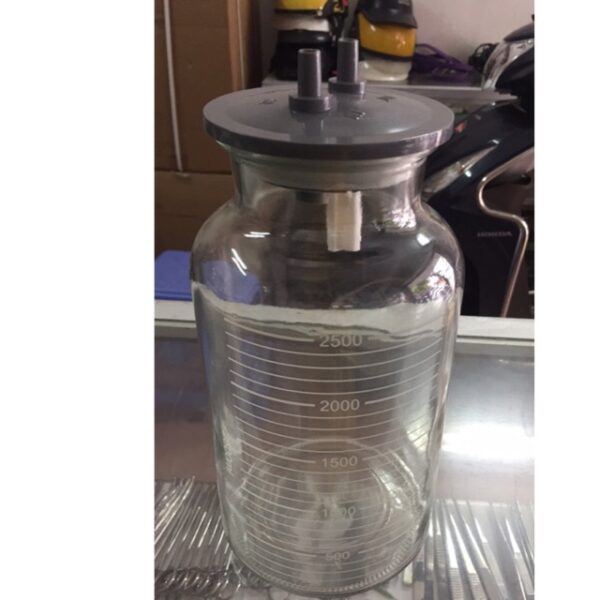 Bình thủy tinh máy  hút dịch 2 bình Yuwell